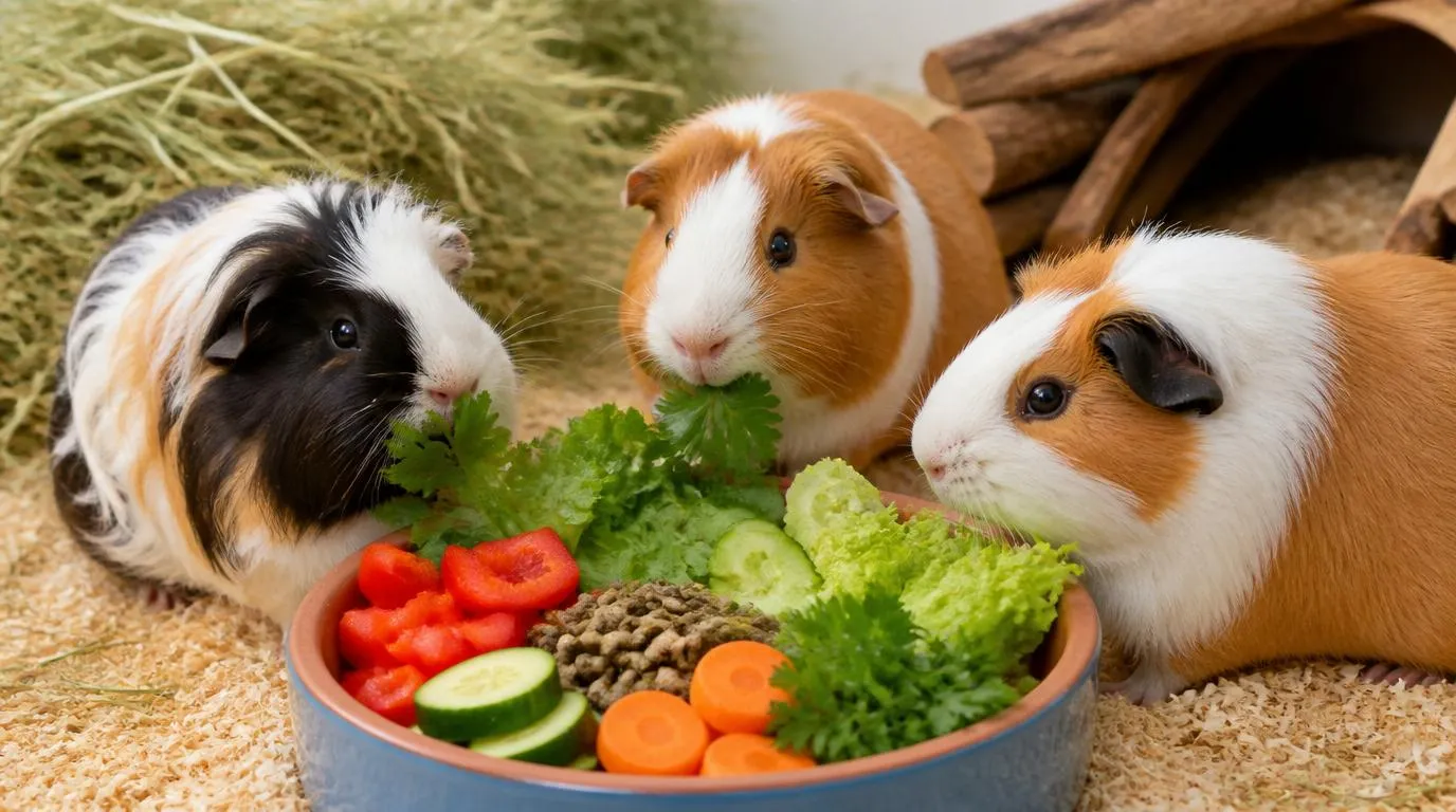 Fresh guinea pig vegetable bowl